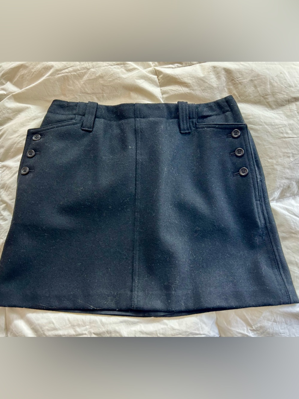 J. Crew Wool Mini Skirt with Side Buttons